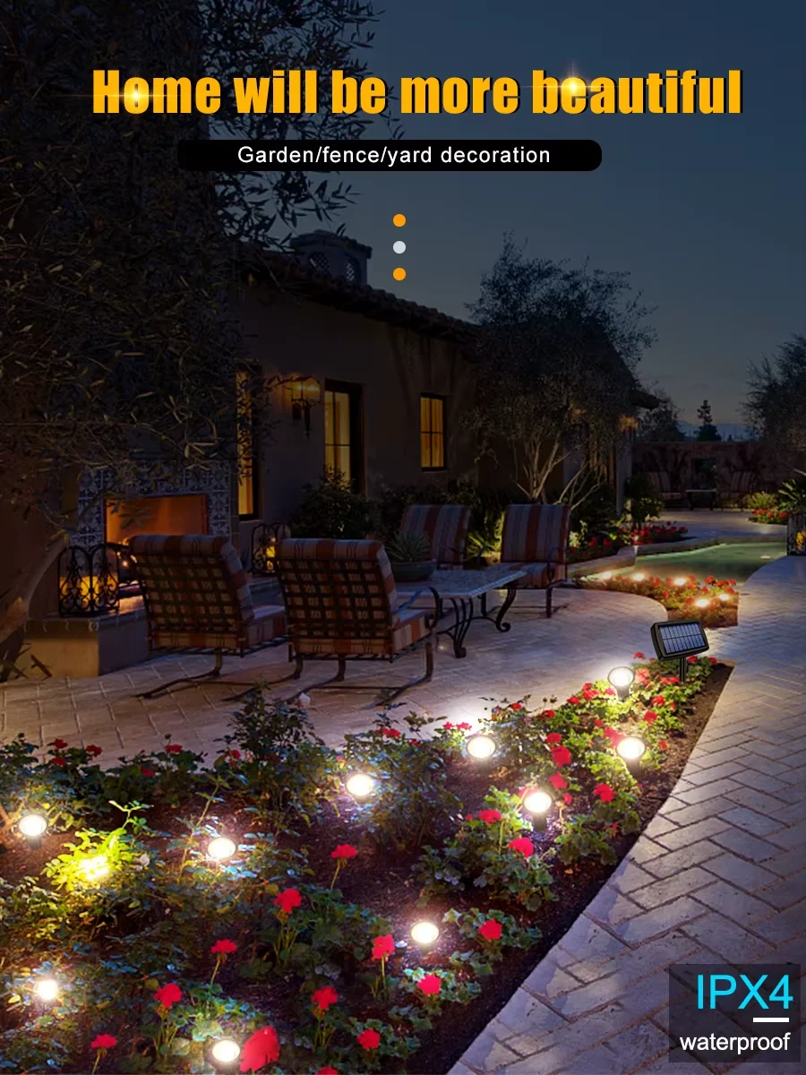 Solar In-Ground Lights 10in1 Solar Garden Light Outdoor Waterproof Landscape Lighting for Yard Walkway Patio Driveway Decoration