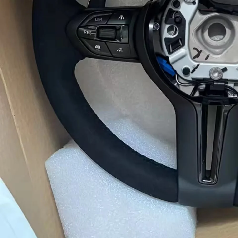With Paddles Interior M Sport M3 M5 F20 F22 F23 F33 F34 X1 F48 X5 F15 X3 F25 F80 E90 E70 E84 Suede Steering Wheel For BMW F30 - view 5