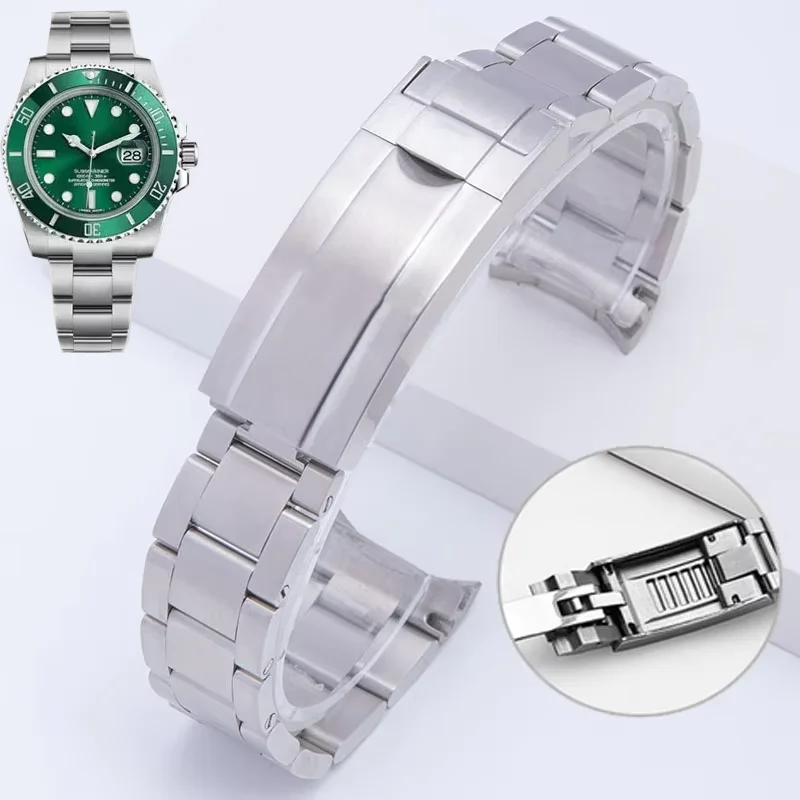 

Solid stainless teel watchband For Rolex Daytona Oyster Perpetual Submariner for Seiko NH35 Watch Strap wrist bracelet 20 21mm