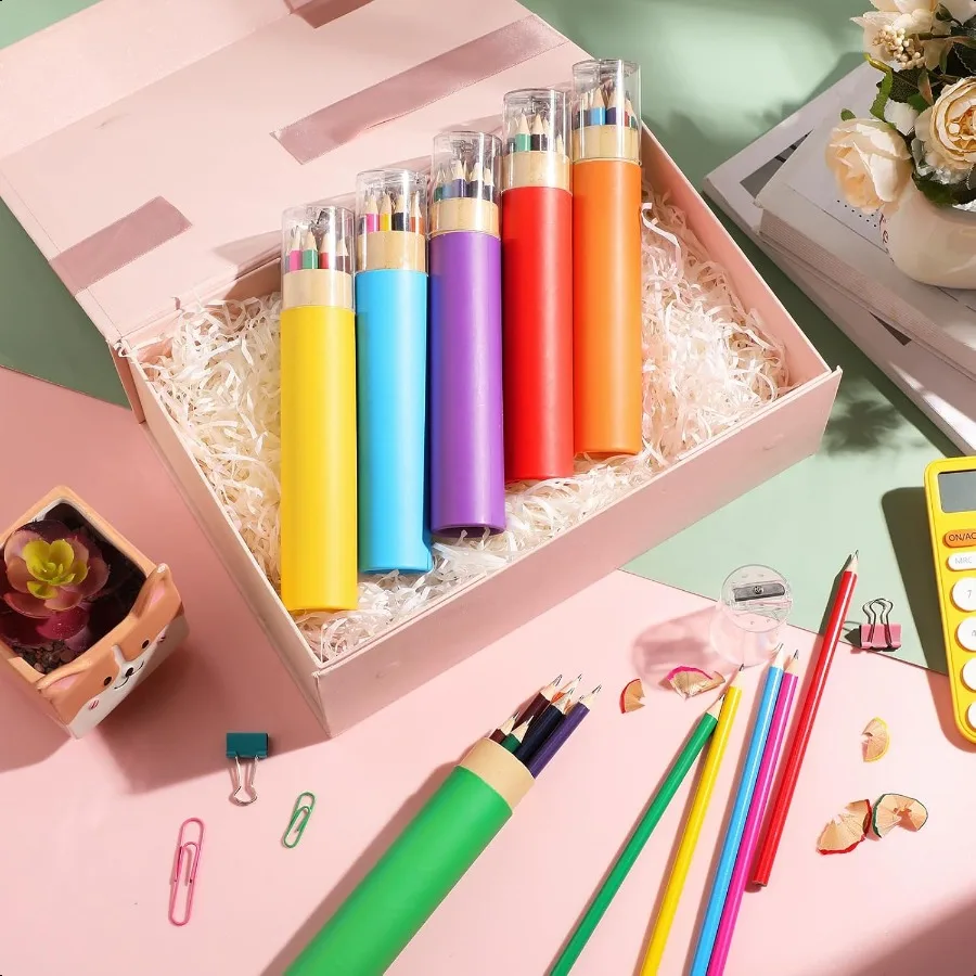 Confezione da 12 matite da 144 pezzi 2 HB sfuse in tubo con temperamatite Colori assortiti Matite preaffilate in legno per studenti Ritorno a Scho