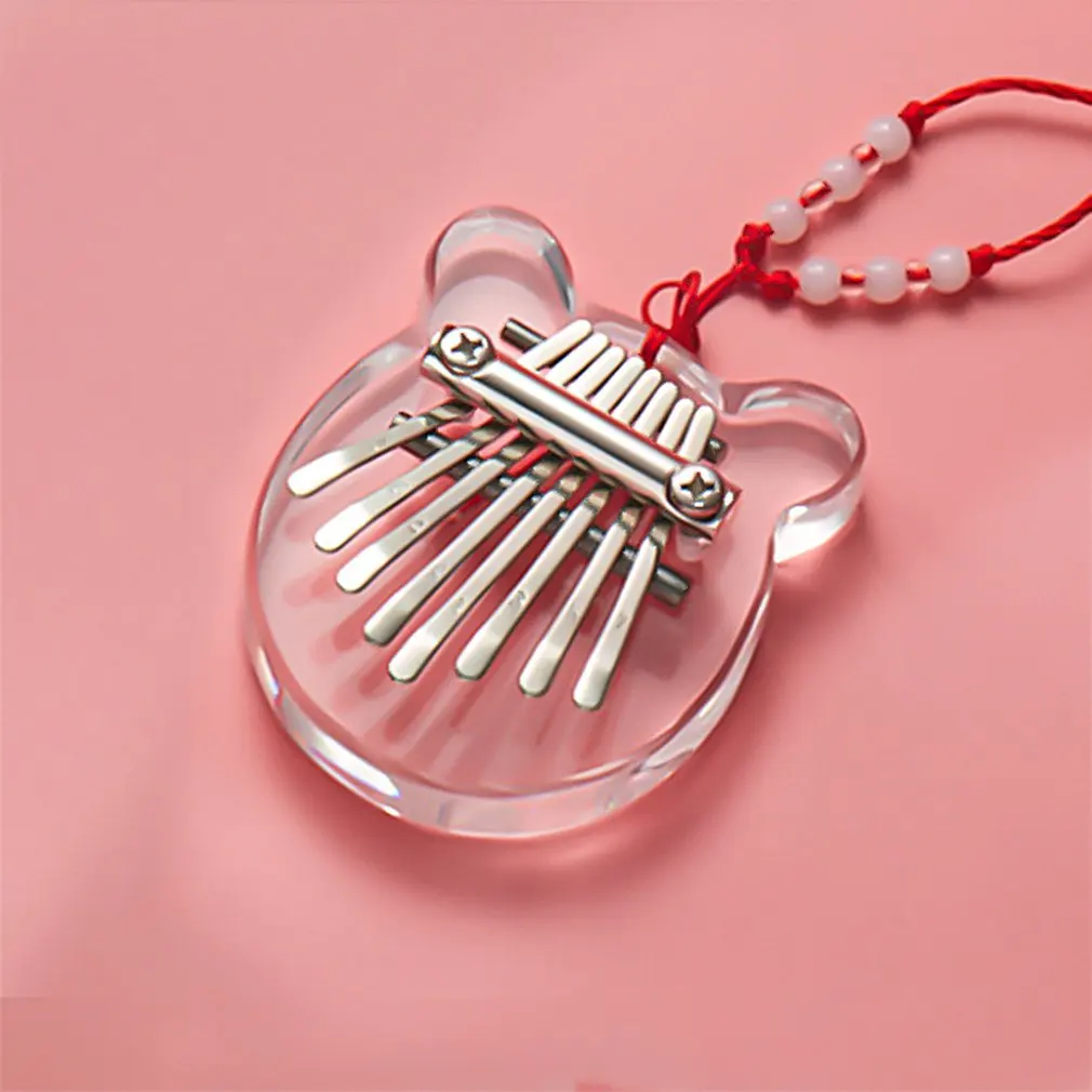 

8 Key Mini Kalimba Thumb Piano With Lanyard Finger Piano Portable Marimba Musical Pendant Gift 8 Key Keyboard Musical Instrument