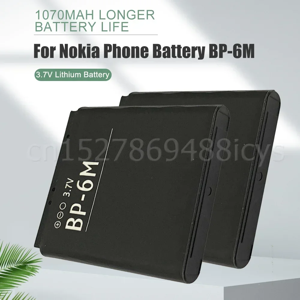 1070mAh BP-6M BP 6M BP6M 3.7V Replacement Phone Battery For Nokia 6233 6280 6288 9300 N73 N77 N93 N93S 3250 6290 Phone Battery