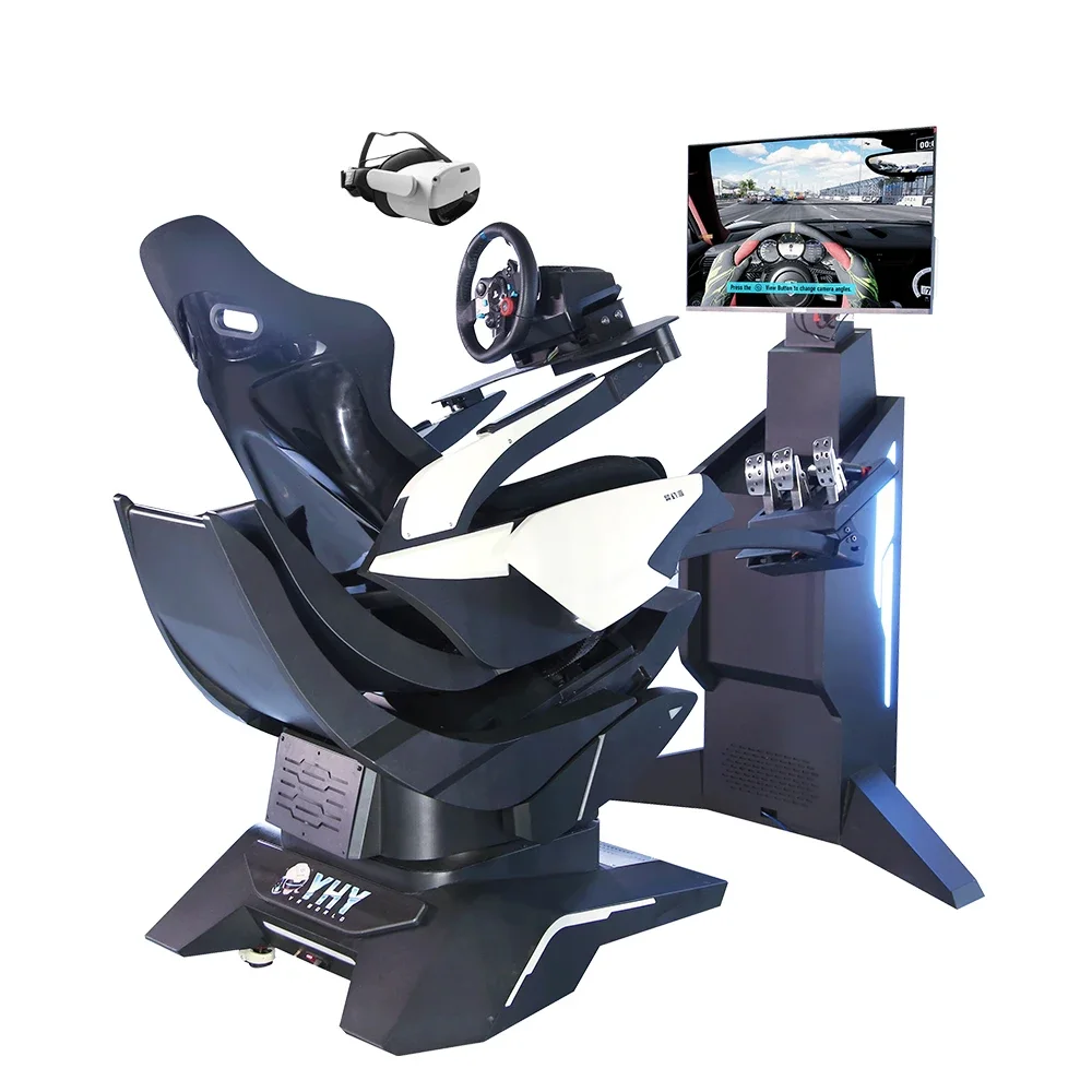 2023 New Arrival YHY First All-aluminum Alloy Steering Wheel Driving Arcade Game Machine VR Racing