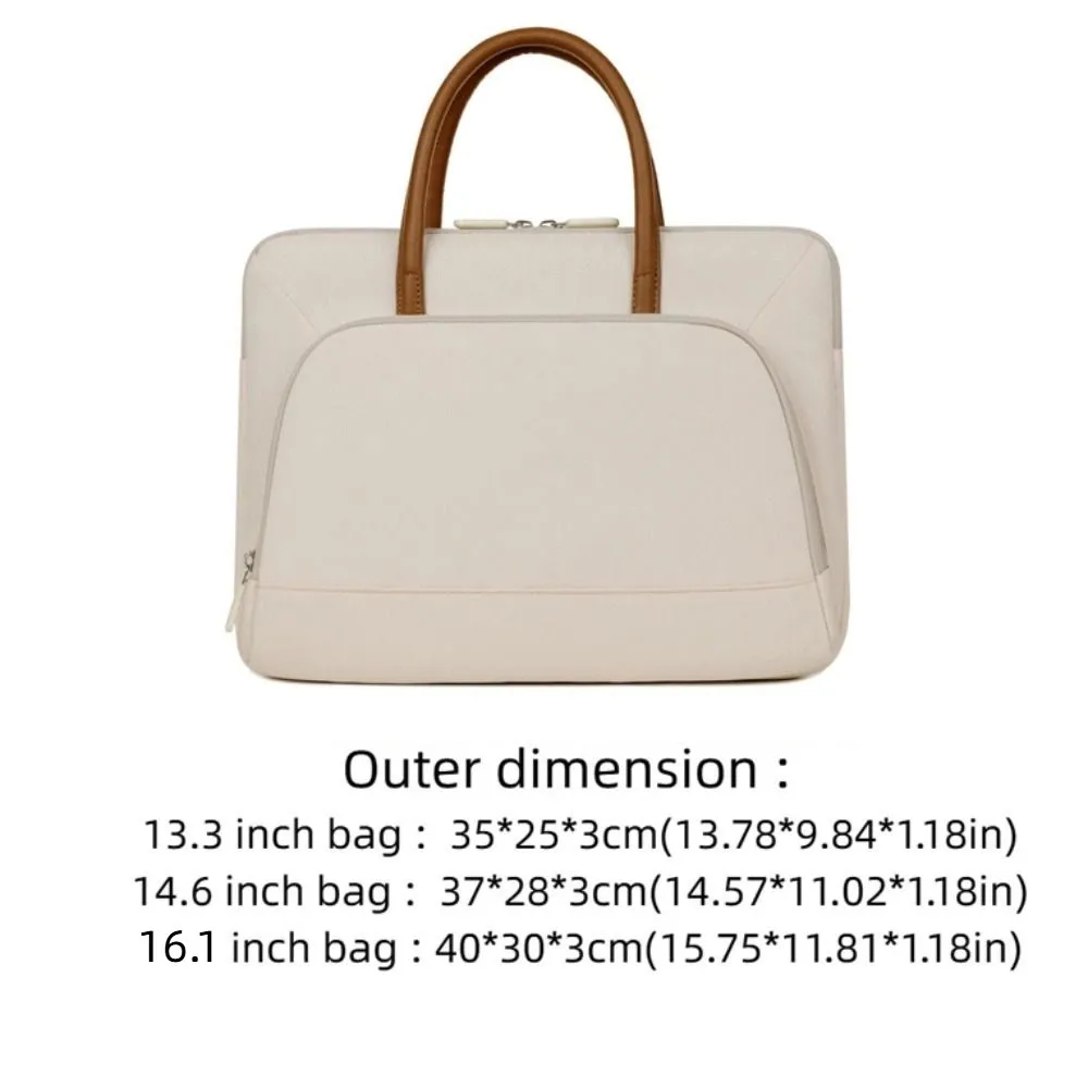 Tas Laptop Portabel dengan Pegangan, Ringan, Ultra Tipis, Bahan Lembut, Ritsleting Ganda, Sarung Notebook untuk Penggunaan Kantor