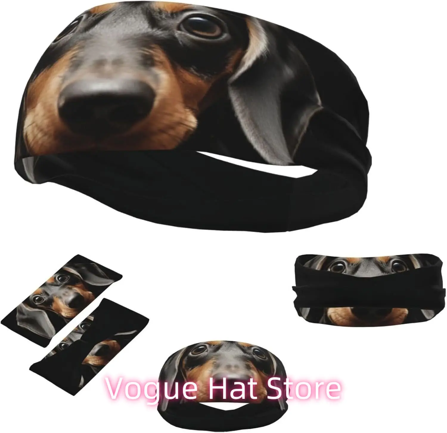 

Sports Headband for Men Women Moisture Wicking Athletic Sweatband Pad Dachshund Workout Sweat Bands Non Slip Headbands Stretchy