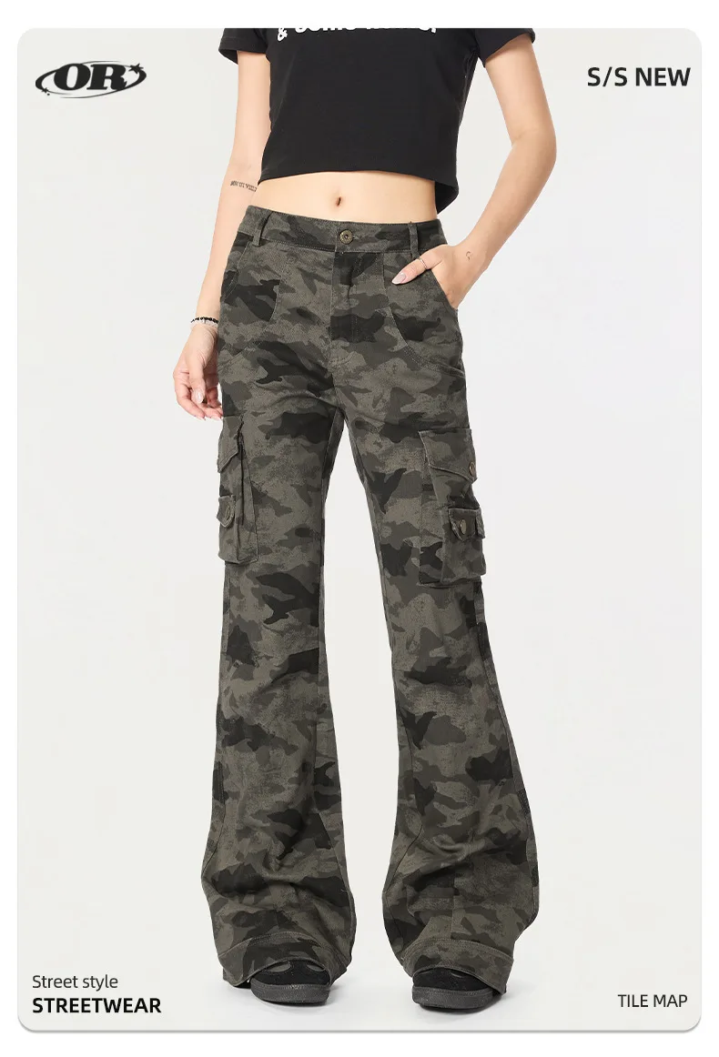 

OR FL American Hot Girl Camouflage 97 Cotton Women Tapered pants Slimming Straddling Self Cultivation Drooping Sensation Slacks