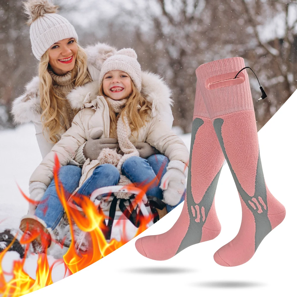 Electric Heated Socks Battery Heated Socks Breathable Rechargeable Skiing Sock Outdoor Sport Socks for Fishing Cycling Hunting