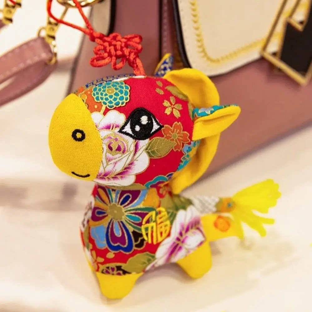 

Chinese Style Horse Mascot Stuffed Animal Soft PP Cotton Plush Horse Stuffed Animal Toy Comfortable Collection