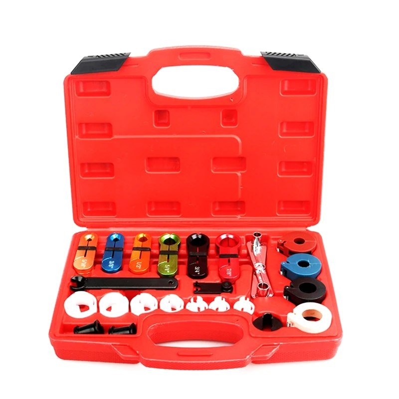 

Professional Oil Pipe Remover Refrigerant Tool Set for Automotive Repair Tool Fuel Pipe Trachea Compressor 22 Pieces Set E65B