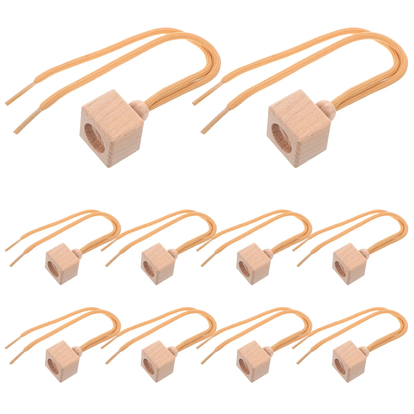 10Pcs Wooden Square Caps Beech Wood Car Ornament Perfume Bottle Stoppers Hanging Essential Oil Diffuser Lid Replacement