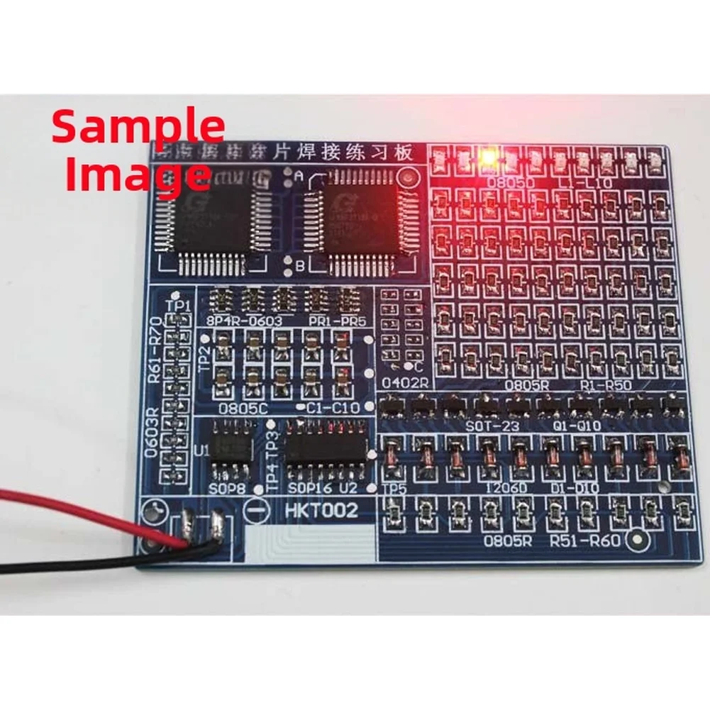 LED Flowing Light Effect Soldering Practice Kit with NE555 Timer CD4017 Counter for Surface Mount Component Learning and Testing
