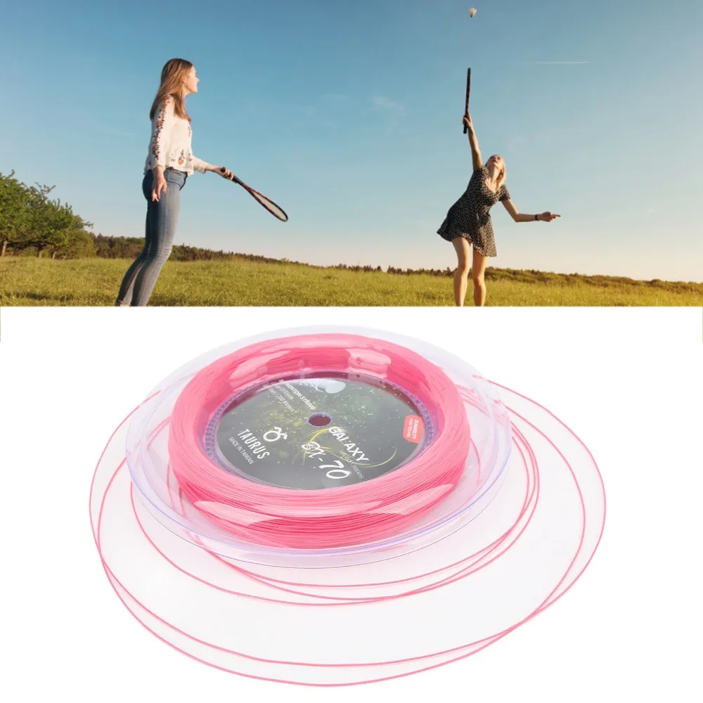 200M Badminton Racket String 0.7mm Pink Badminton Racket Line Durable Elastic Badminton Racquet Restringing