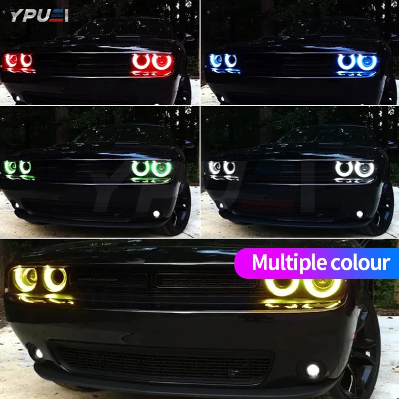 RGBW Multicolor LED Headlight Circuit Board Ambient Lighting For 2015-up Dodge Challenger DRL w/Smartphone Remote Control