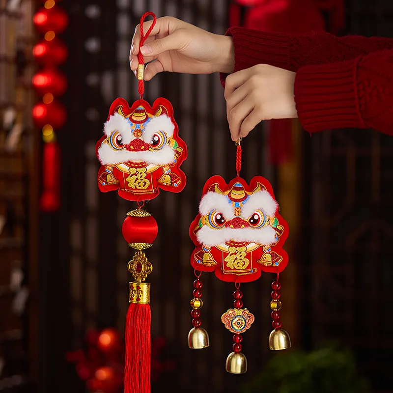 1/2pcs Snake Year Pendant New Year Pendant Decor Living Room Entrance Door Lion Awakening Wind Chime Pendant Lucky Red Ornament