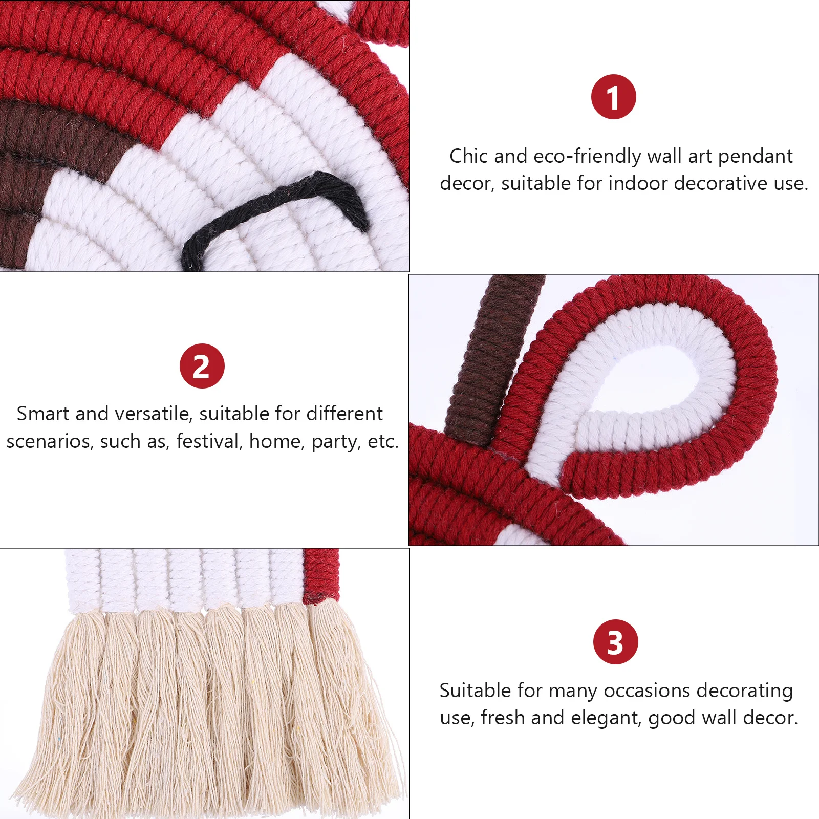 

Small Deer Wall Hanging Adornment Handmade Cotton Woven Pendant Nordic Style Home Decor For Party Festival Interior Decoration