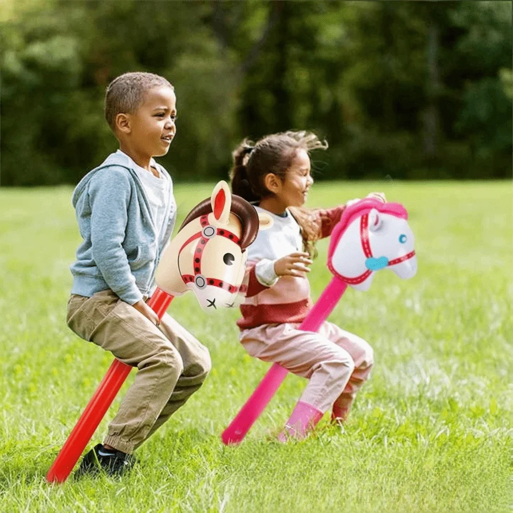 New PVC Horse Head Stick Balloon Cartoon Inflatable Balloon Inflatable Stick Horse Party