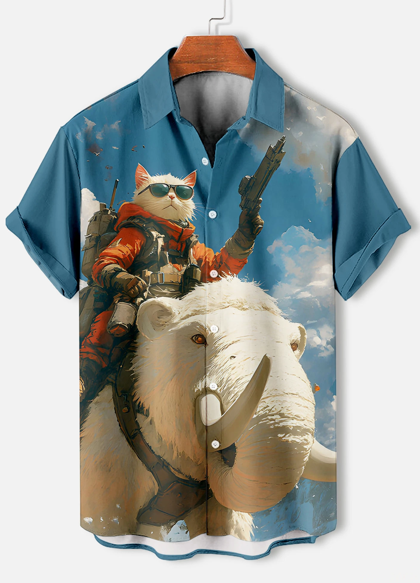 الرجال الرجعية الكرتون أنيمي القط موضوع قمصان قصيرة الأكمام قصيرة الأكمام بلايز موضة عطلة عادية الشارع الشهير الصيف قمصان رجالية #2