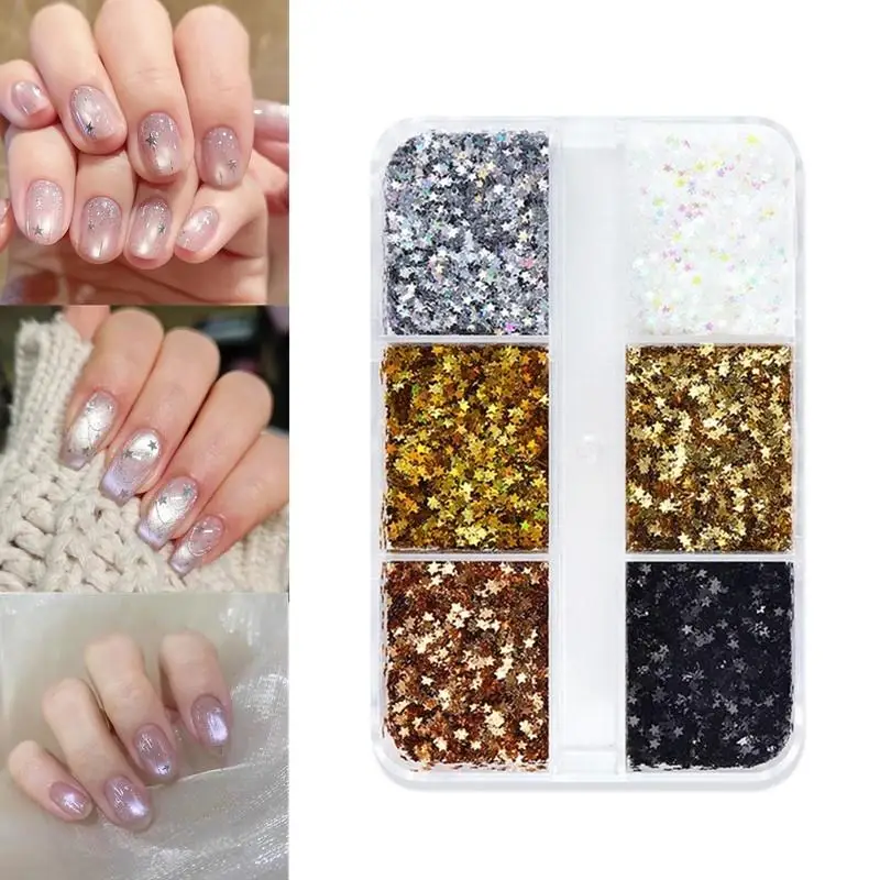 1 mm Mini-Glitzerstern-Nagelglitter, glitzerndes Pentagramm, Nageldekoration, Nagelstudio-Design, niedliches Zubehör, DIY-Nagelkunst-Design