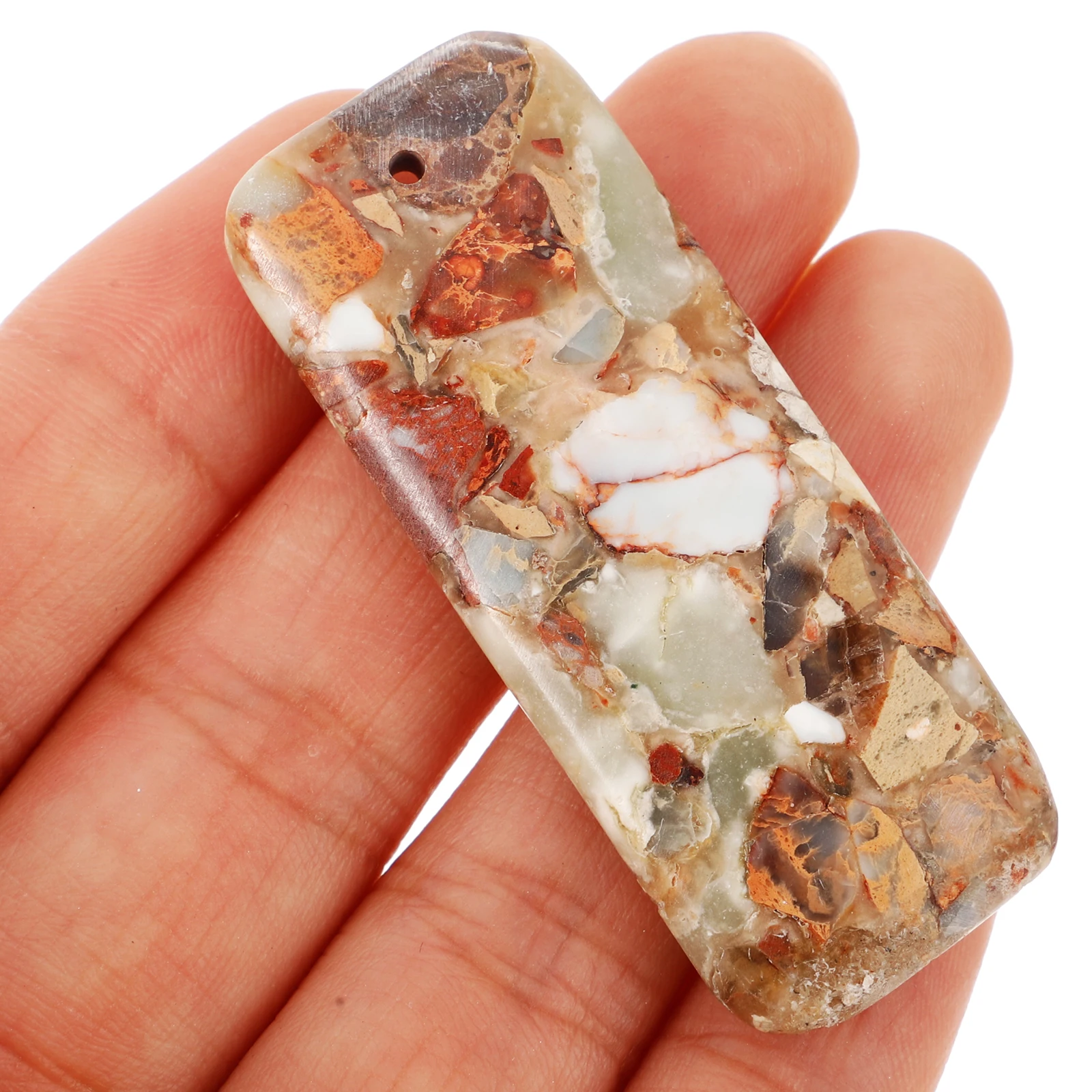 

3pcs Emperor Stone Earrings Rectangular Jade Charms Necklace Making DIY Jewelry Supplies Lightweight Pendants Bracelet