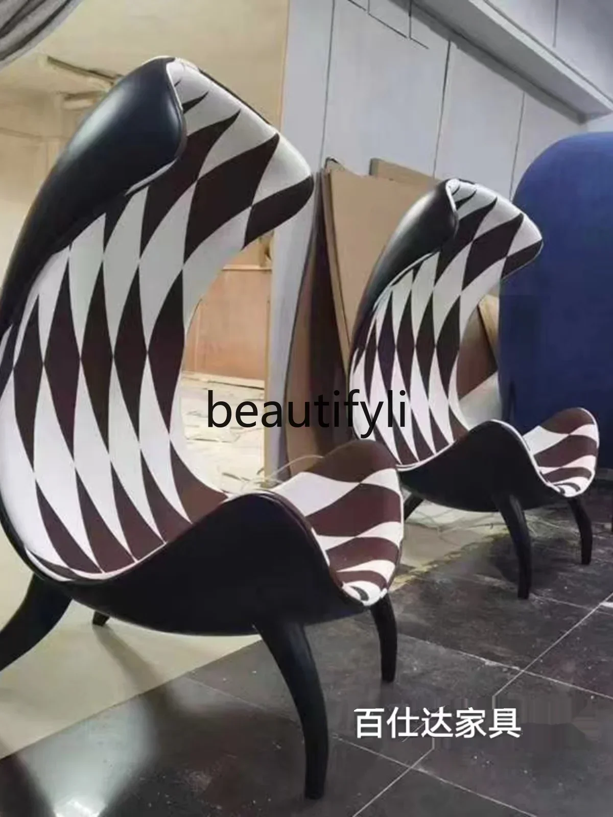 

ss CNew Nordic Art Creative Ballet Chair Modern Modern Special-shaped Fiberglass High Back Leisure Chair