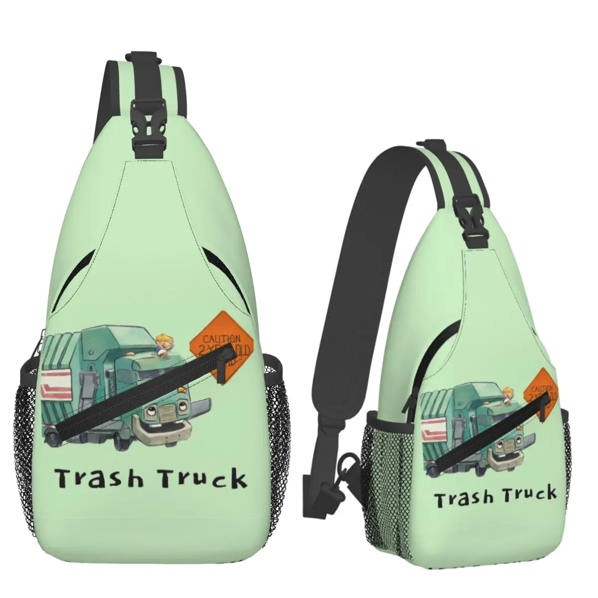 

Trash Truck Cartoon Netflix Chest Bag Men Sling Crossbody Backpack Chest Bag Traveling Hiking Daypack Shoulder Bag