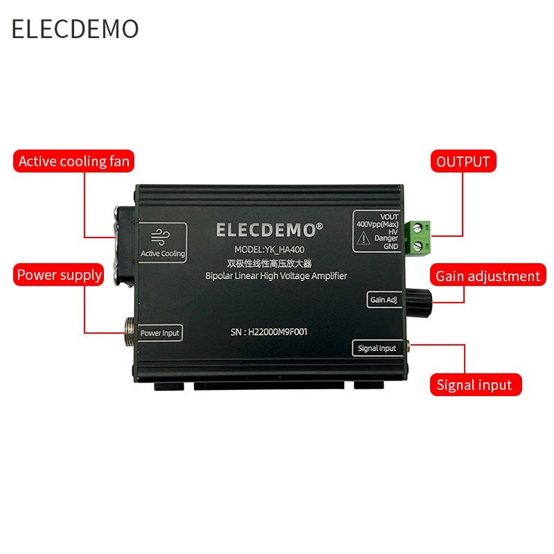 Высоковольтный усилитель, пьезоэлектрический керамический усилитель мощности PZT, 400Vpp произвольное электромагнитное поле
