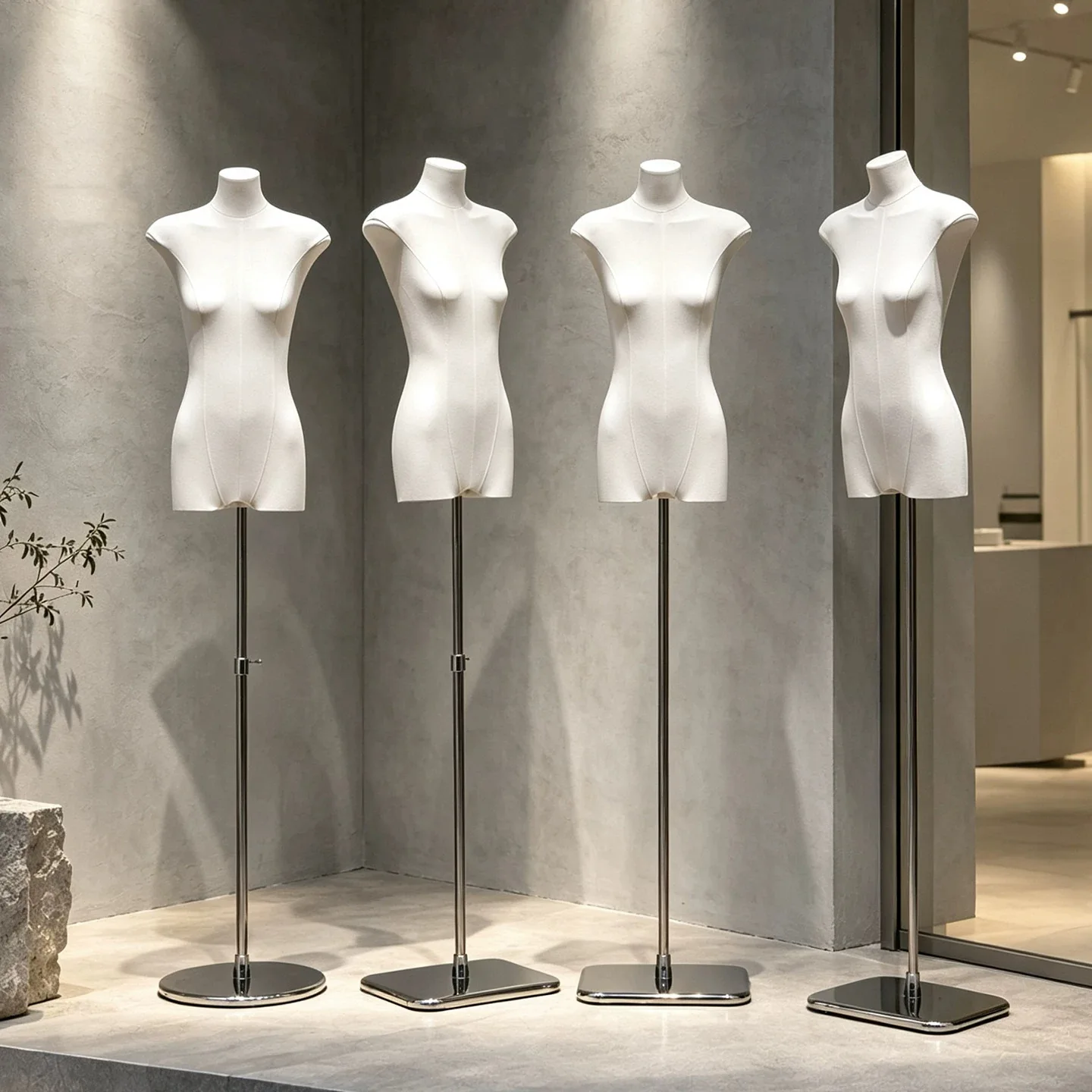 Clothing store flat body flat chest model half full body fake human body display stand women's clothing doll window