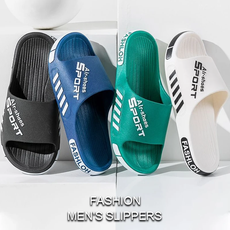 Summer New Men's Slippers PVC Soft Sole Beach Slippers Large Size Outdoor Anti-slip Flip Flops Sandal Man Home Bathroom Slippers