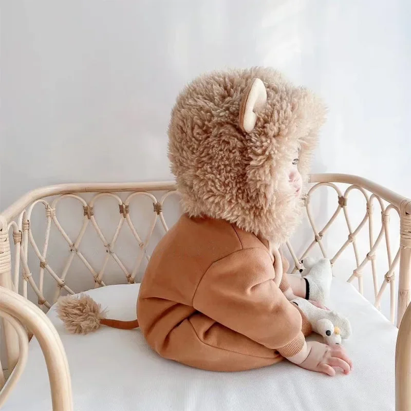 Umorden Autumn Winter Baby Lion Costume Rompers Outwear Infant Boys Girls 0-3 Year Jumpsuit Hoodie Halloween Purim Fancy Dress O