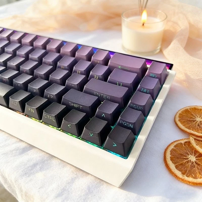 

Purple Gradient Keycap OEM Profile Red Pink Blue Side Top Print Key Cap for 60% 65% 75% TKL 96% 98% 100% Mechanical Keyboard
