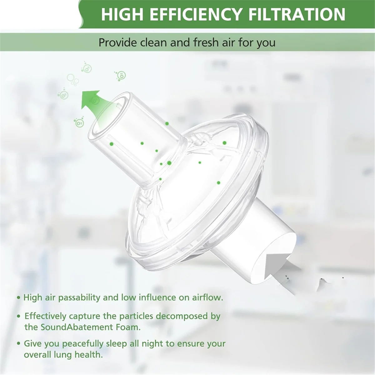 Filter Inline Universal untuk Mesin CPAP dan BiPAP, untuk & untuk Mesin Tabung 22MM 9 Paket