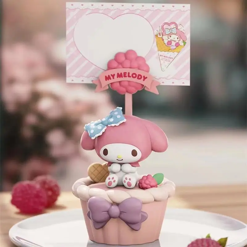 Hellokitty-modelo de pastel Kawaii, juguetes pequeños Kuromi, tarjeta de bendición de canela, adorno de escritorio de Pvc, coleccionables bonitos para niños, regalos