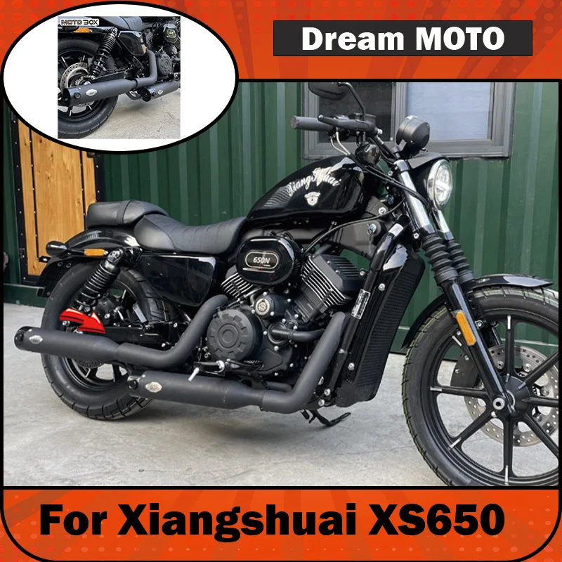 【Premium】For Xiangshuai XS650N is modified with two outlets and two valves on the right side, and the exhaust pipe is fully acce