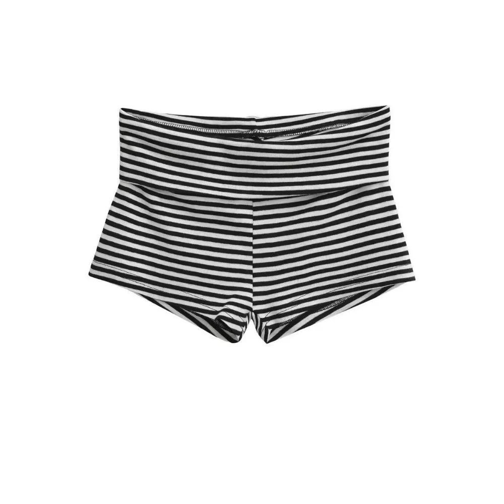 

American Style Low Waist Striped Shorts High Elasticity Striped Pattern Casual Shorts Comfortable Hot Pants Women