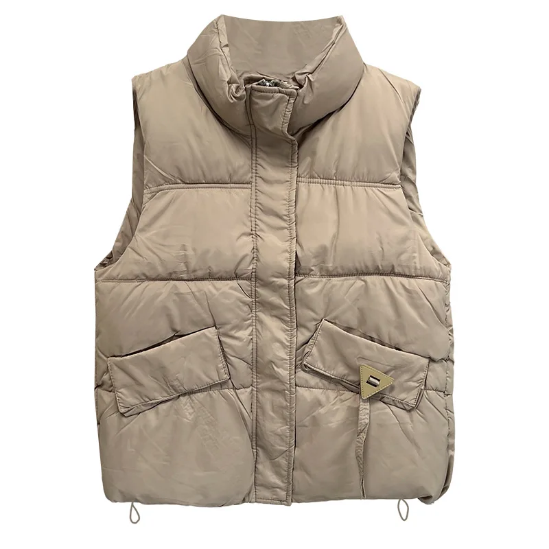 Plus Size Women Parka Winter Stand Collar Sleeveless Vest Fashion Thicken Warm Waistcoat 8812