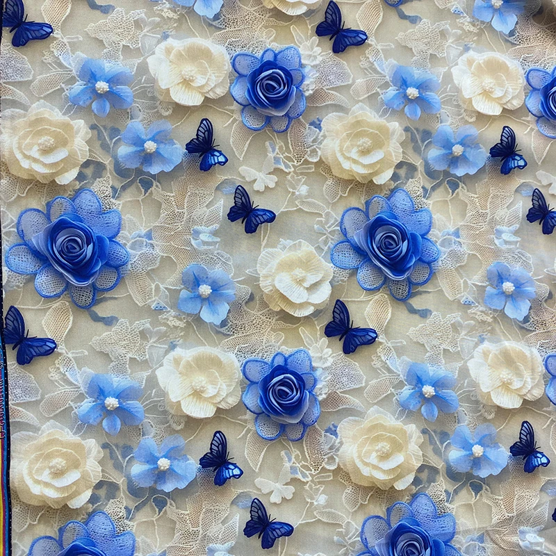 

Синий цветочный белый фон Радужный искусственный хлопок Новый стиль 5D цифровое мягкое платье Qipao пижамы швейный материал оптом