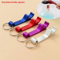 Portable Beer Bottle Opener Keychain 4 In 1 Pocket Aluminum Beer Bottle Opener Can 4 Colors Wedding Party Favor Gifts