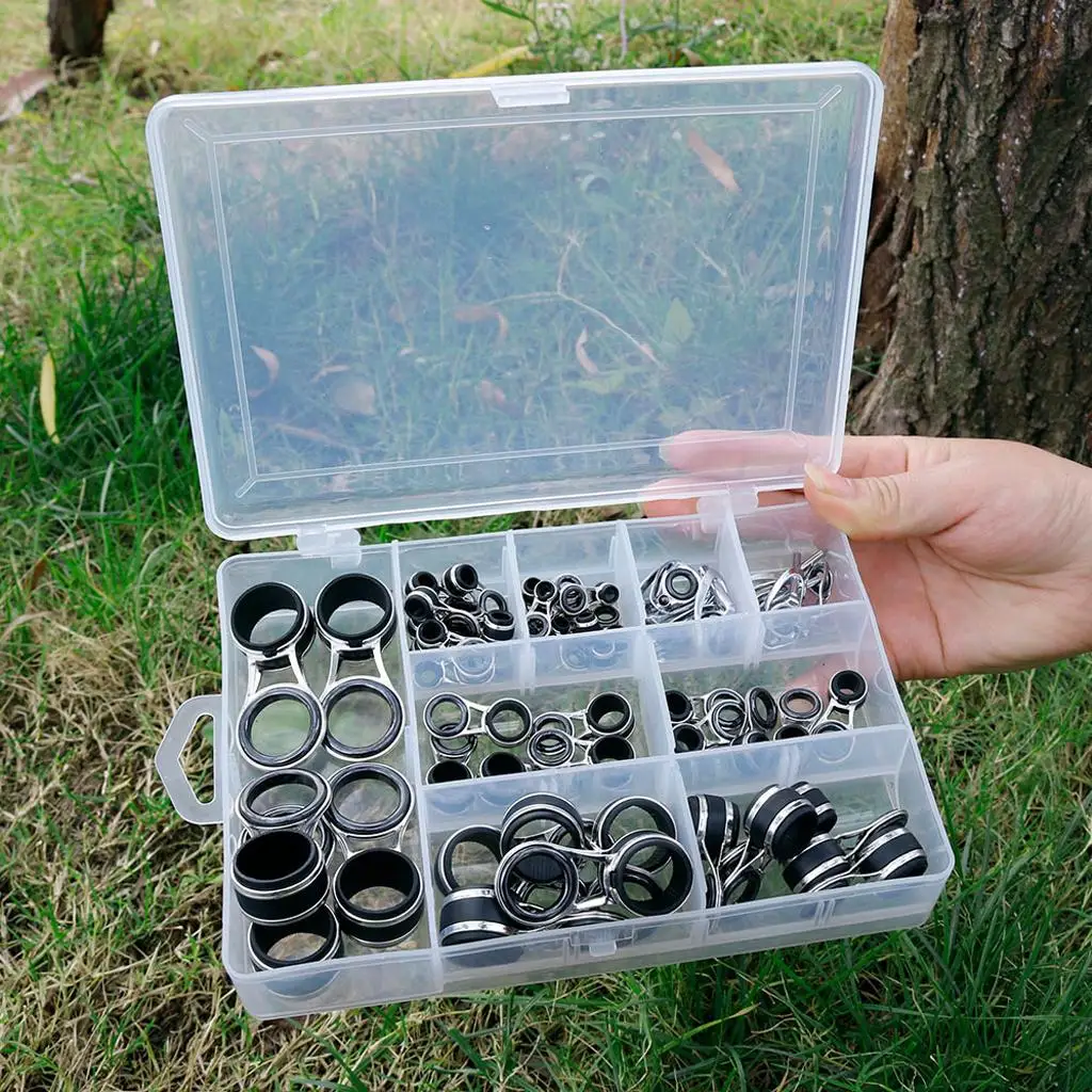 Fishing Rod Eye Guide Rings Stainless Steel Repair Kit Wear Resistant Top Rings for Rod Building and Maintenance