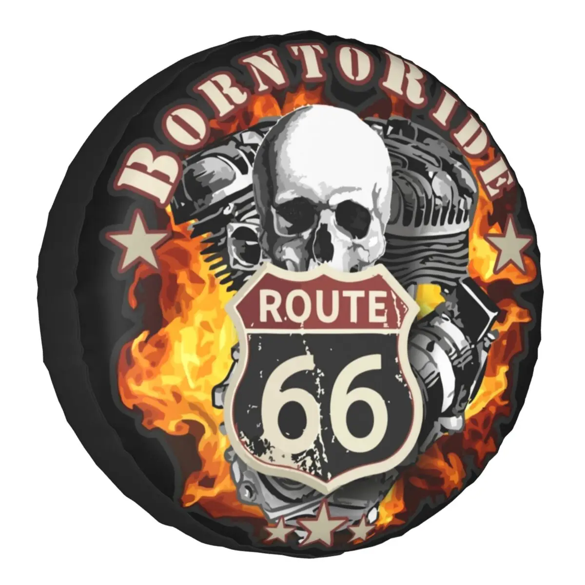 

Born To Ride Spare Wheel Tire Cover Route 66 Chopper Motorcycle Riders For Jeep SUV Trailer Vehicle Accessories