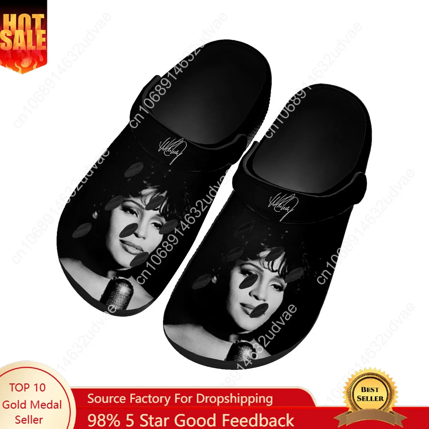 

Whitney Houston Water Shoes Mens Womens Comfortable Fashion Home Garden Clogs Customizd Sandals Beach Breathable Hole Slippers