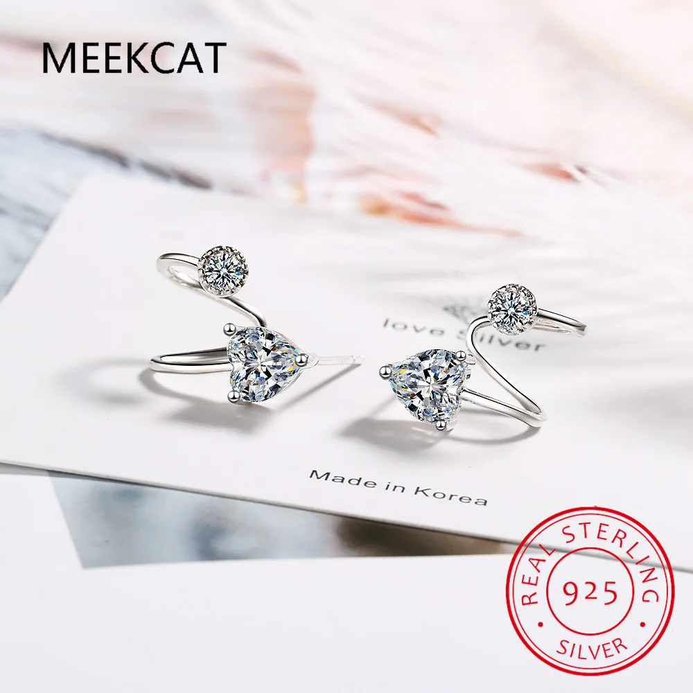 Cuff Earrings for Women 925 Sterling Silver 0.6cttw Pear Cut D Moissanite Ear Clips Earrings Accessories Fine Jewelry Gift