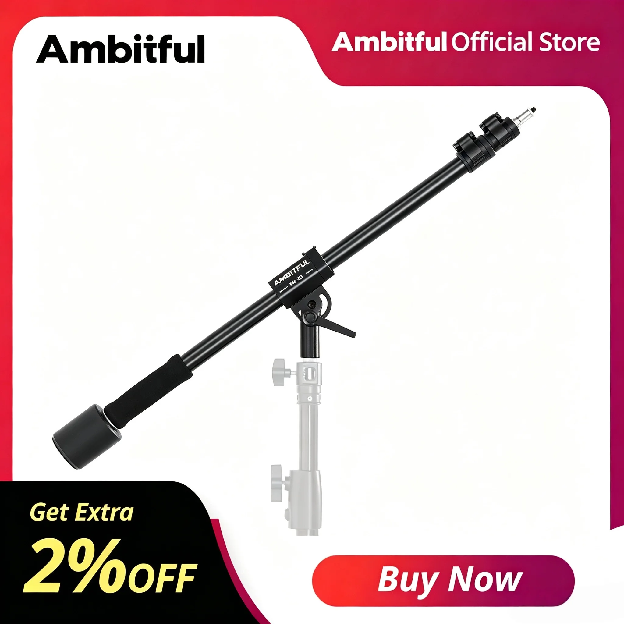 Bras télescopique Ambitful 175 cm MF-02 avec trépied réglable GM220 220 cm pour flash de studio, lumière LED, gimbal, boîte à lumière