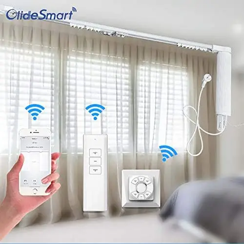 Wifi Smart Automatic Curtain Motor Track System, Automatic Curtain Motor, Blinds Tracks, Length can be customized (White, 3.2m)