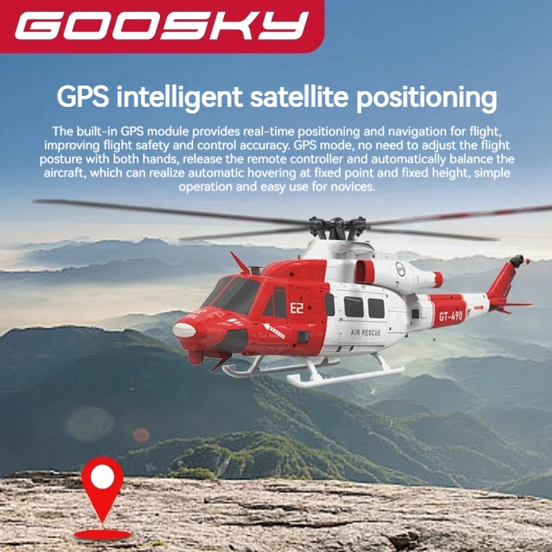 Goosky gps helicóptero de controle remoto inteligente simulação lutador duplo sem escova unidade direta modelo de helicóptero de controle remoto