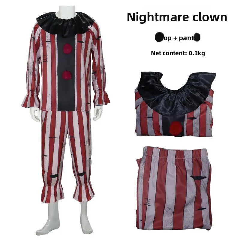 

Nighare Clown Cosplay Costume Stage Performance loween Terror Evil Role Play Men's Women's Clothing Traditional Chinese ...