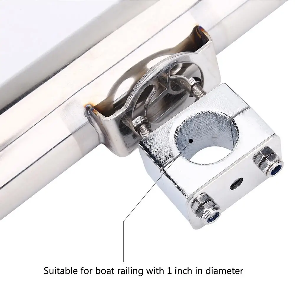 Stainless Steel Fishing Rod Holder for Kayaks & Boats - Side Mount Support Clip Bracket Accessories