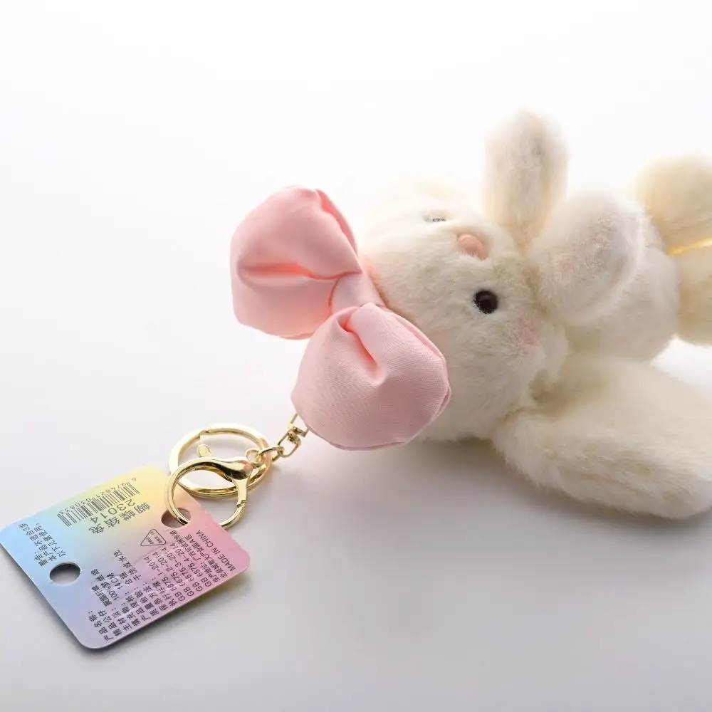 Birthday Present Cute Bow Rabbit Keychain Creative Delicate Plush Toy Doll Soft High Appearance Level Bag Pendant