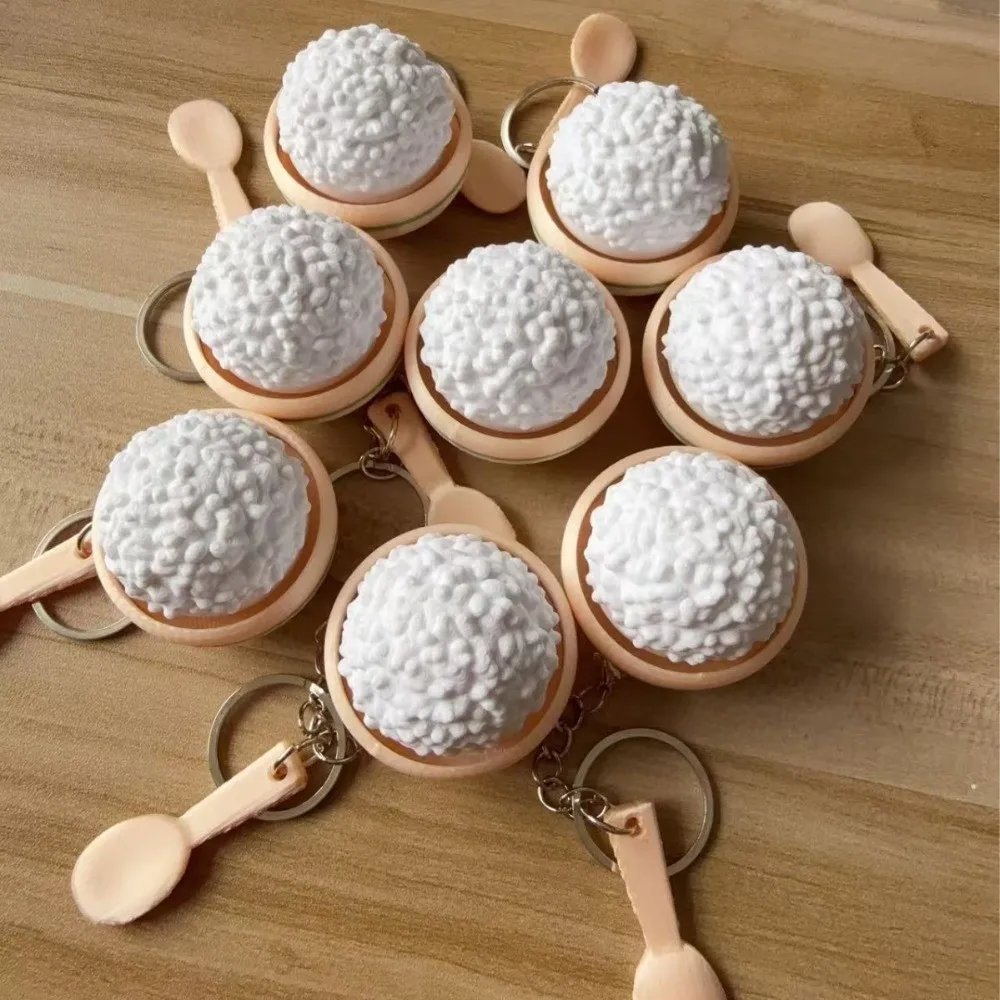 Fashion 3D Printed Button Clicker Keyring Egg Cute Keycap Press Keychain Mini Relaxed Funny Fidget Office Desk