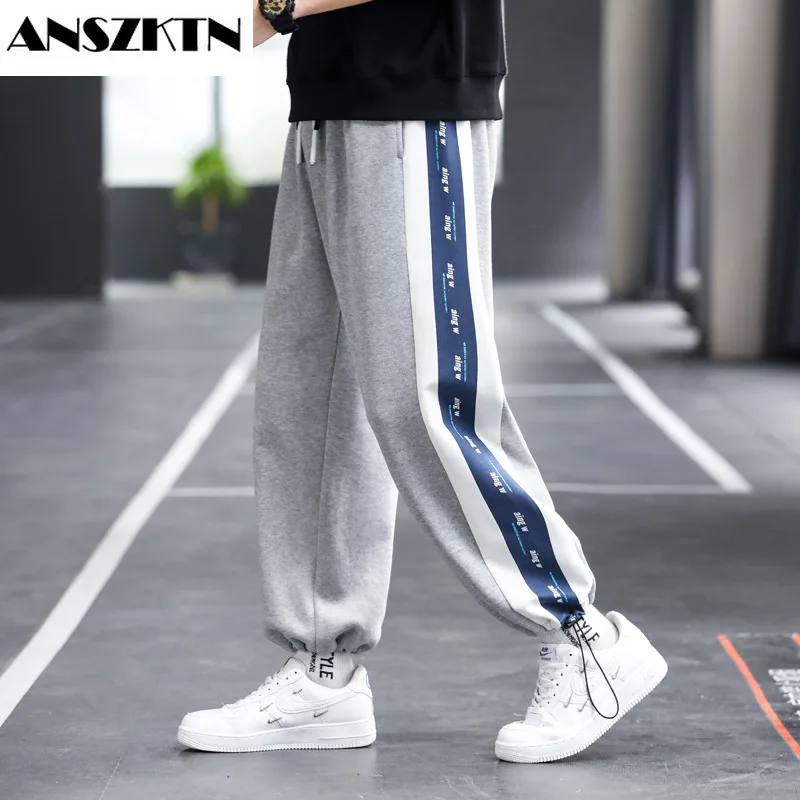 ANSZKTN Sports pants men spring&autumn loose versatile casual pants trend Hong Kong wind high street pants large size foot