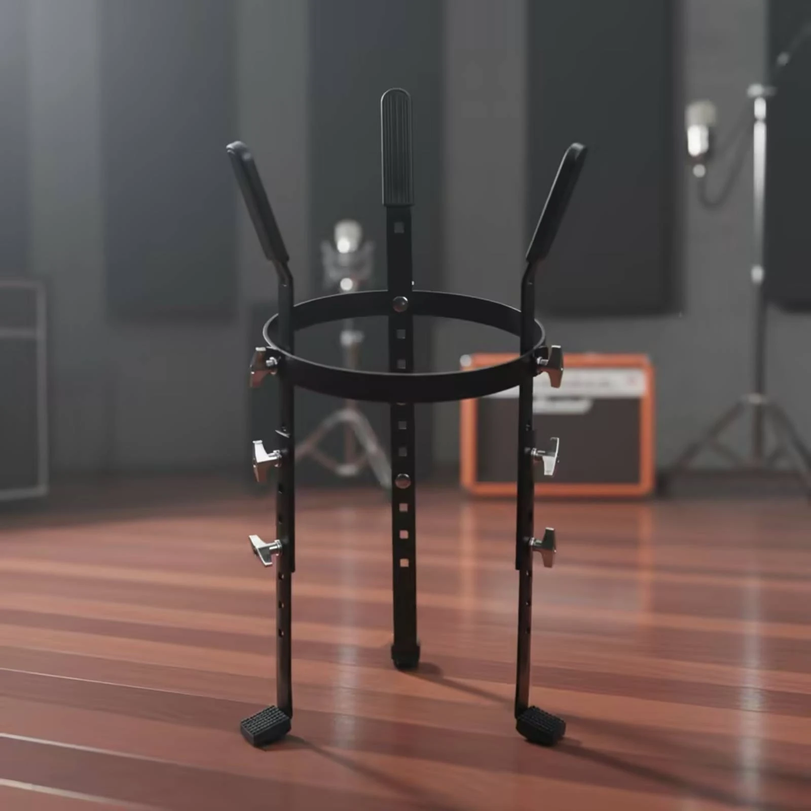 African Drum Stand Tripod Drum Stand with Rubber Feet Rubber Feet Heavy Duty Music Hardware Long-Lasting for Percussionists